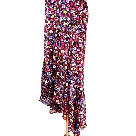 NWOT ASTR The Label Calista Floral Blue Red Ditsy One Shoulder Midi Dress L - Picture 6 of 13